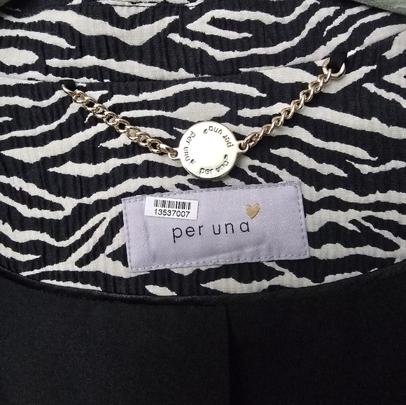 Per Una Black Mix Zebra Animal Print Lightweight Coat Size 6 US Size 10 UK - Picture 4 of 16